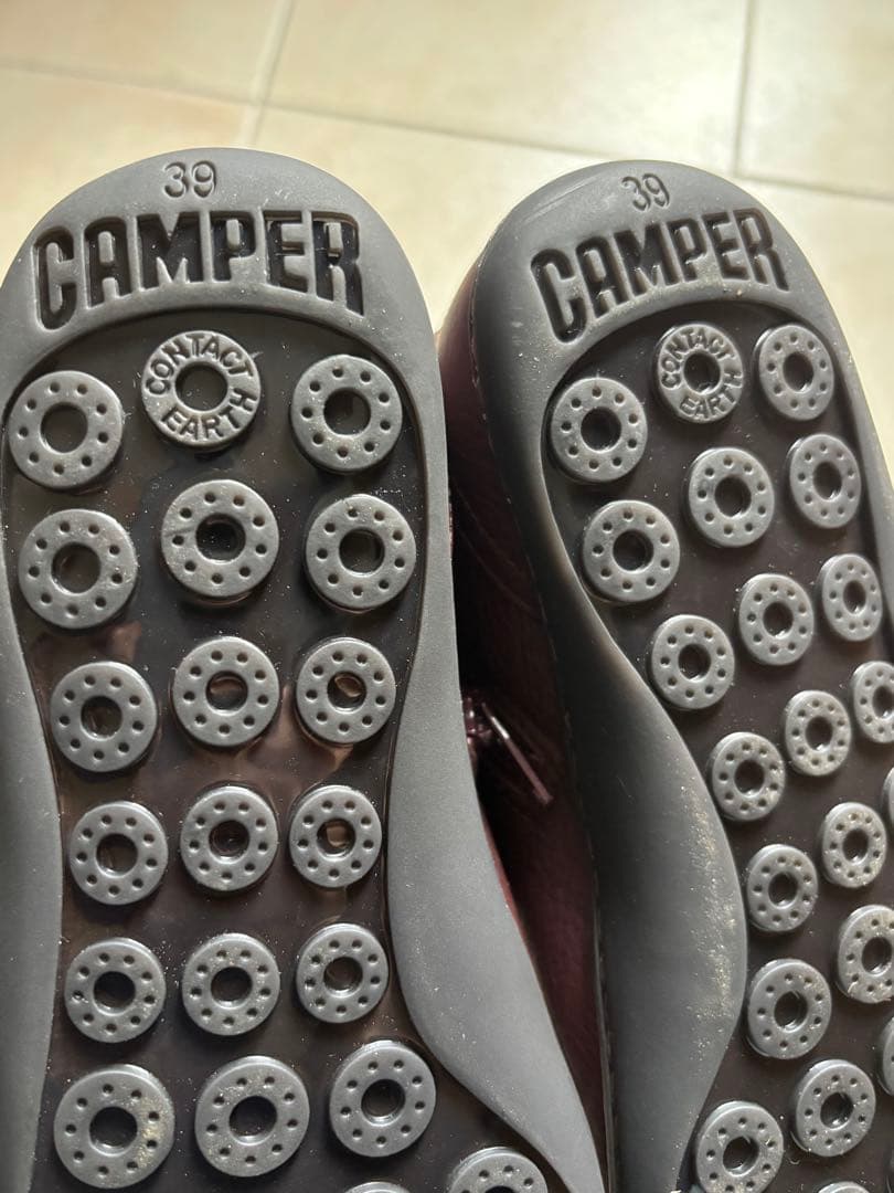 【美品】Camper ダークブラウン ショートブーツ サイズ39