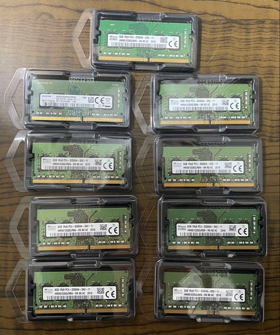 DDR4 SO-DIMM 8GB×19 16GB×2 計184GB