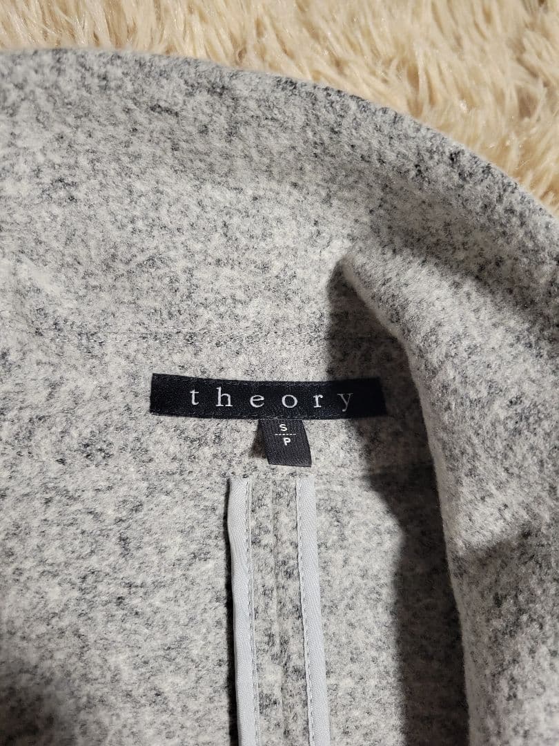 美品。theory グレー ロングコート S