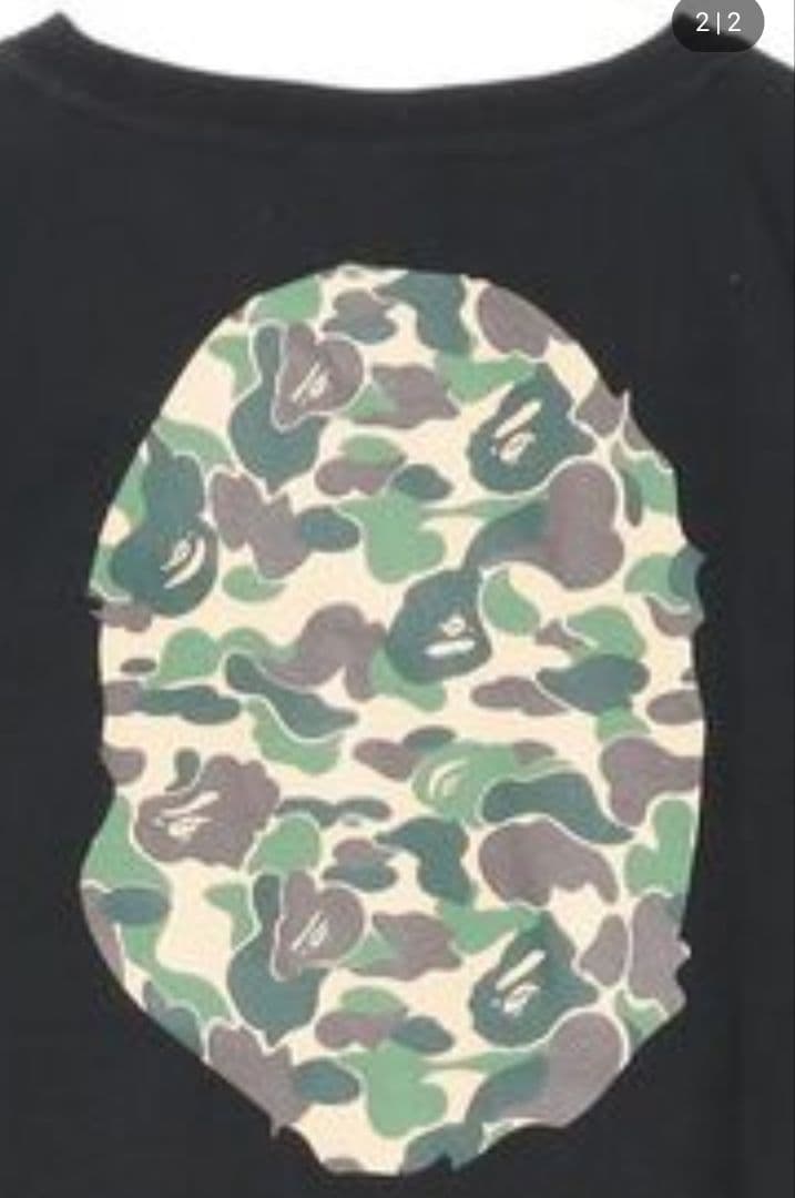 美品 A BATHING APE カモフラージュ柄Tシャツ ブラック