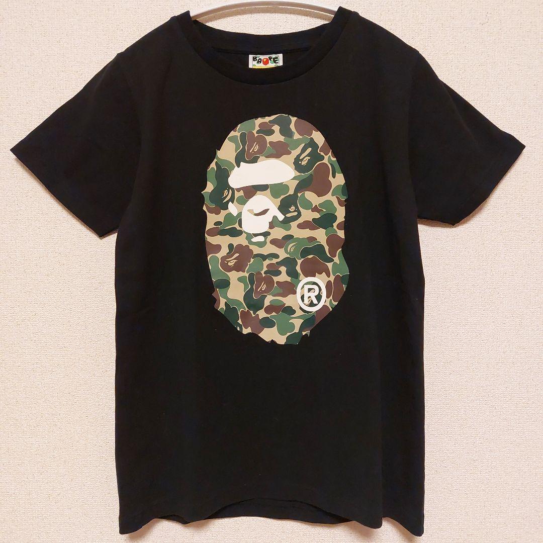 美品 A BATHING APE カモフラージュ柄Tシャツ ブラック
