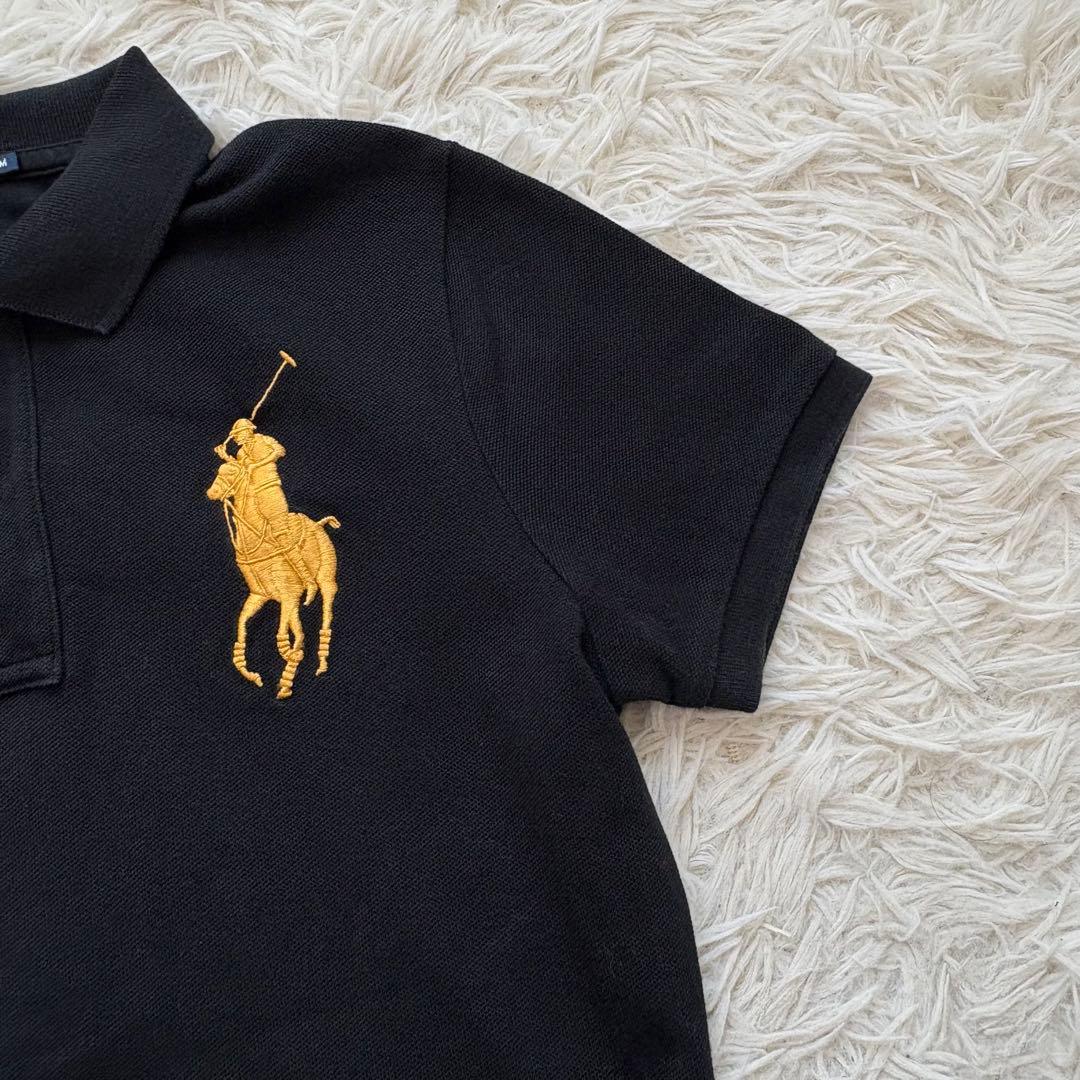 RALPH LAUREN ビッグホース ポロシャツ 背番号 金刺繍 ブラック M