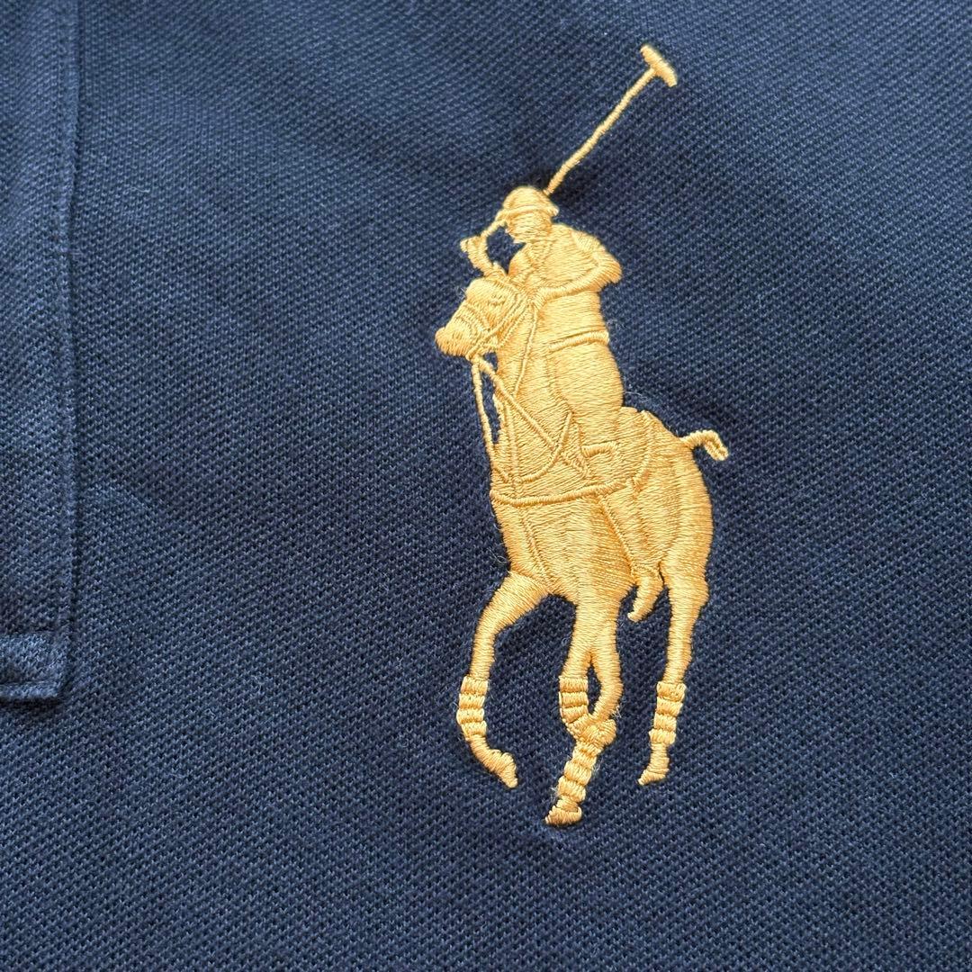 RALPH LAUREN ビッグホース ポロシャツ 背番号 金刺繍 ブラック M