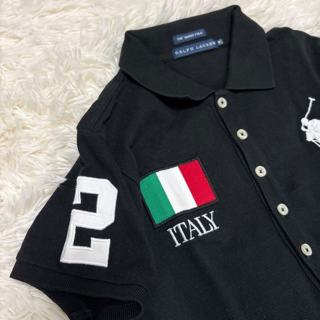 ▪️RALPH LAUREN スキニーポロ 黒　イタリア　ビッグポニー　定番