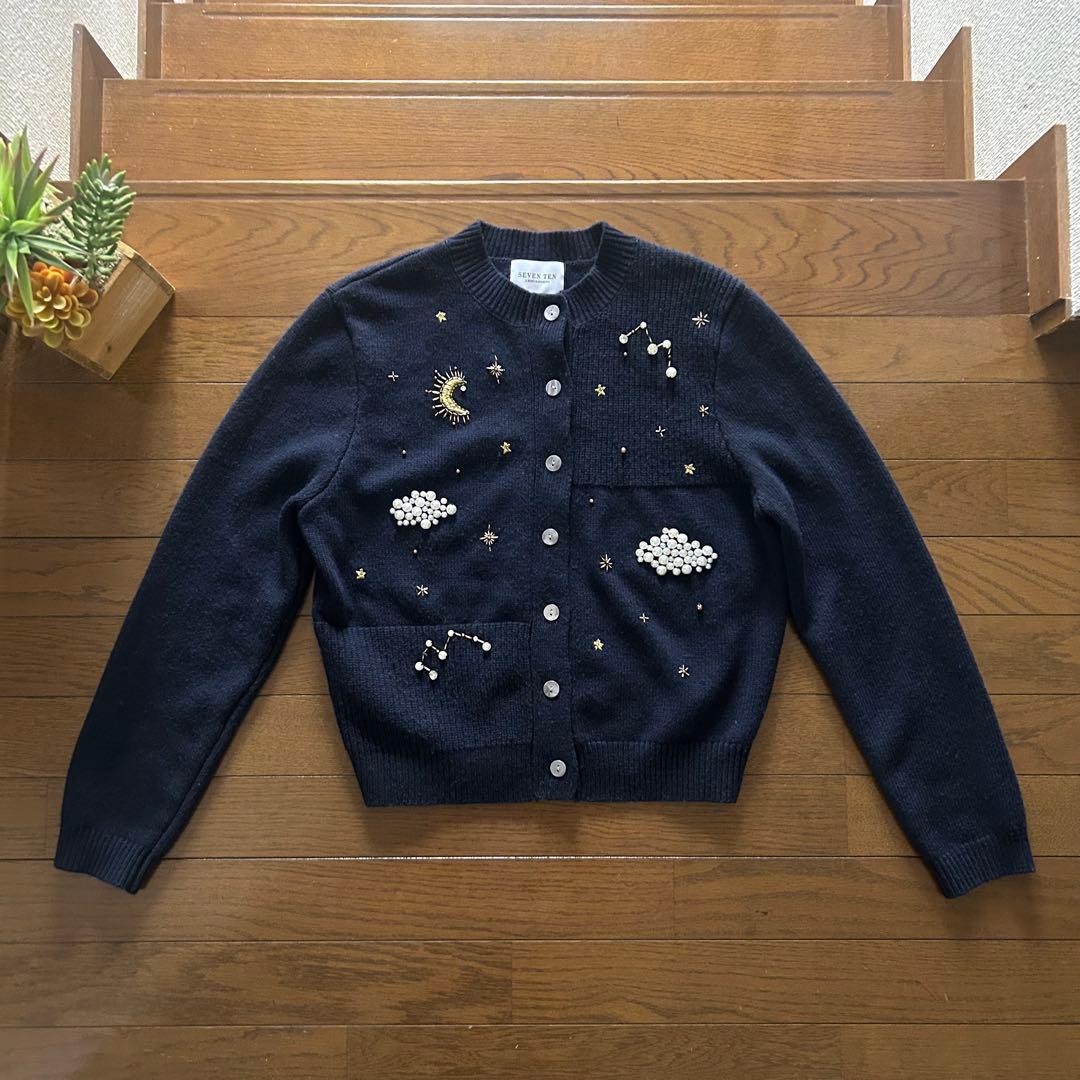 SEVENTEN セブンテン♡スターリーナイトカーディガン　ネイビー　M コート