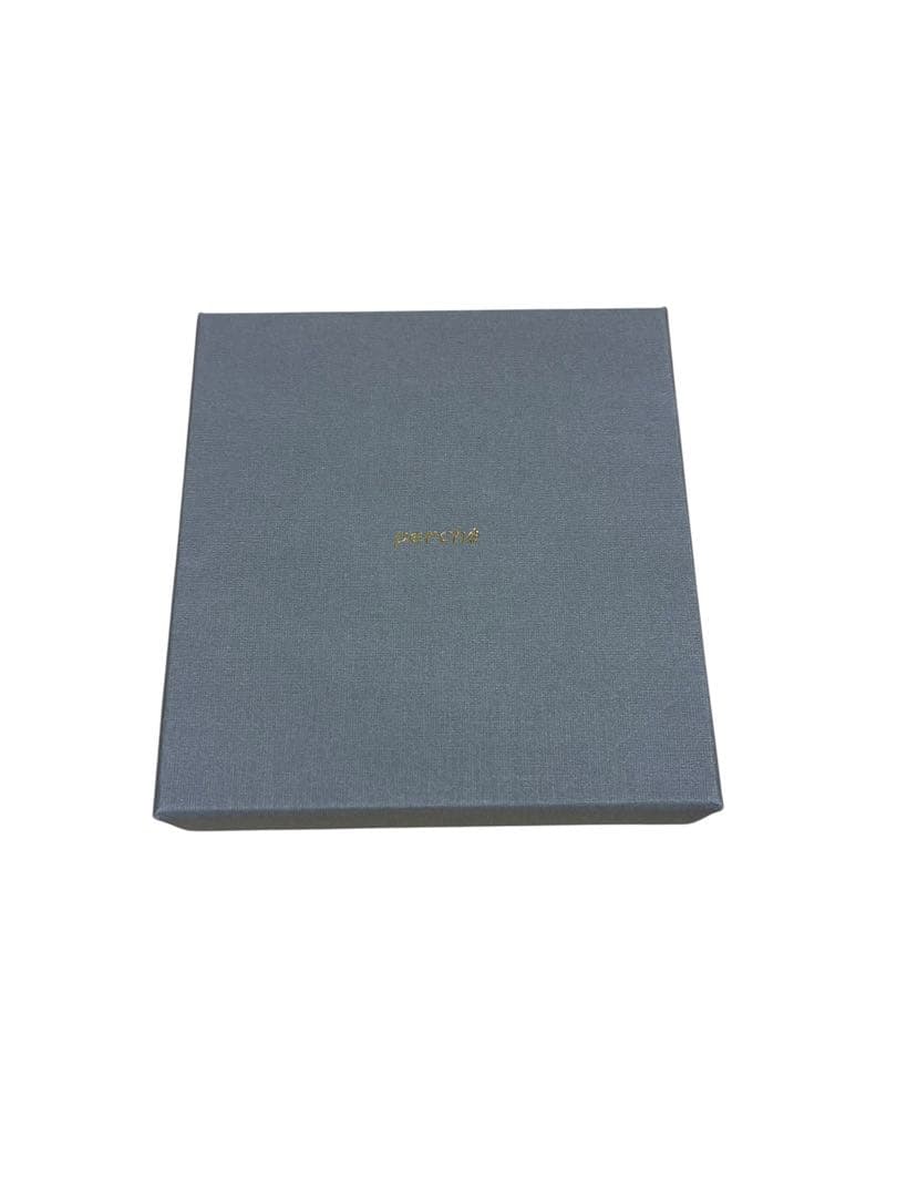 新品⭐️perche ペルケ アクリル玉 三つ折り財布 本革 ブルードット がま口