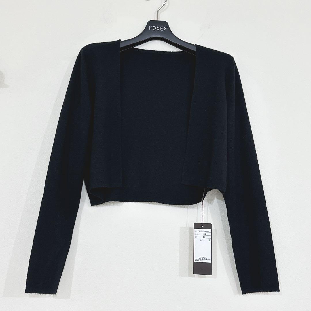 FOXEY ボレロ　 40 黒　フォクシー　シルクカシミアカーディガン