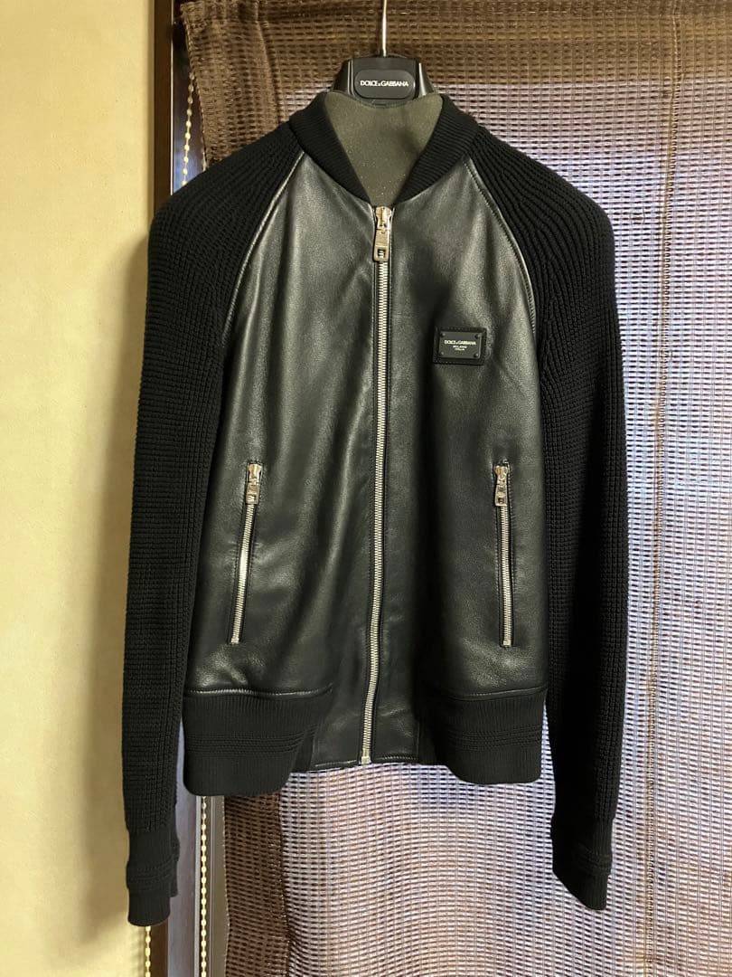 よしDOLCE＆GABBANA レザーニットブルゾン/サイズ44