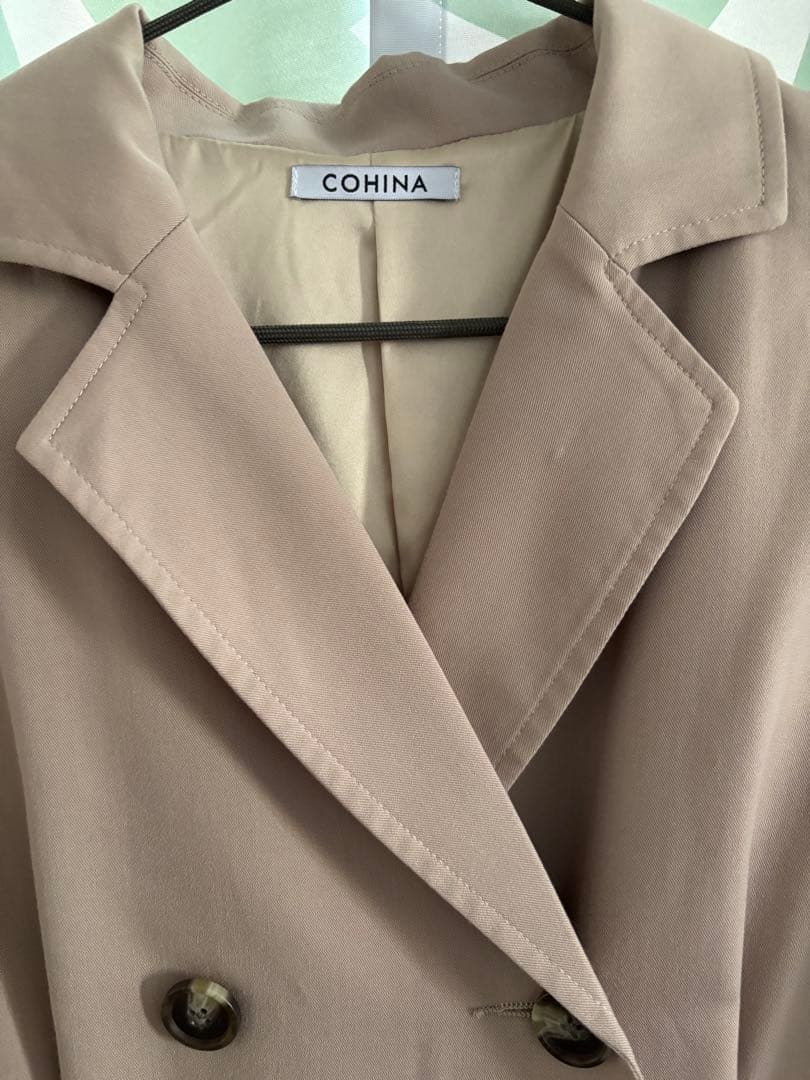 《美品》COHINA とろみ グレージュ トレンチコート