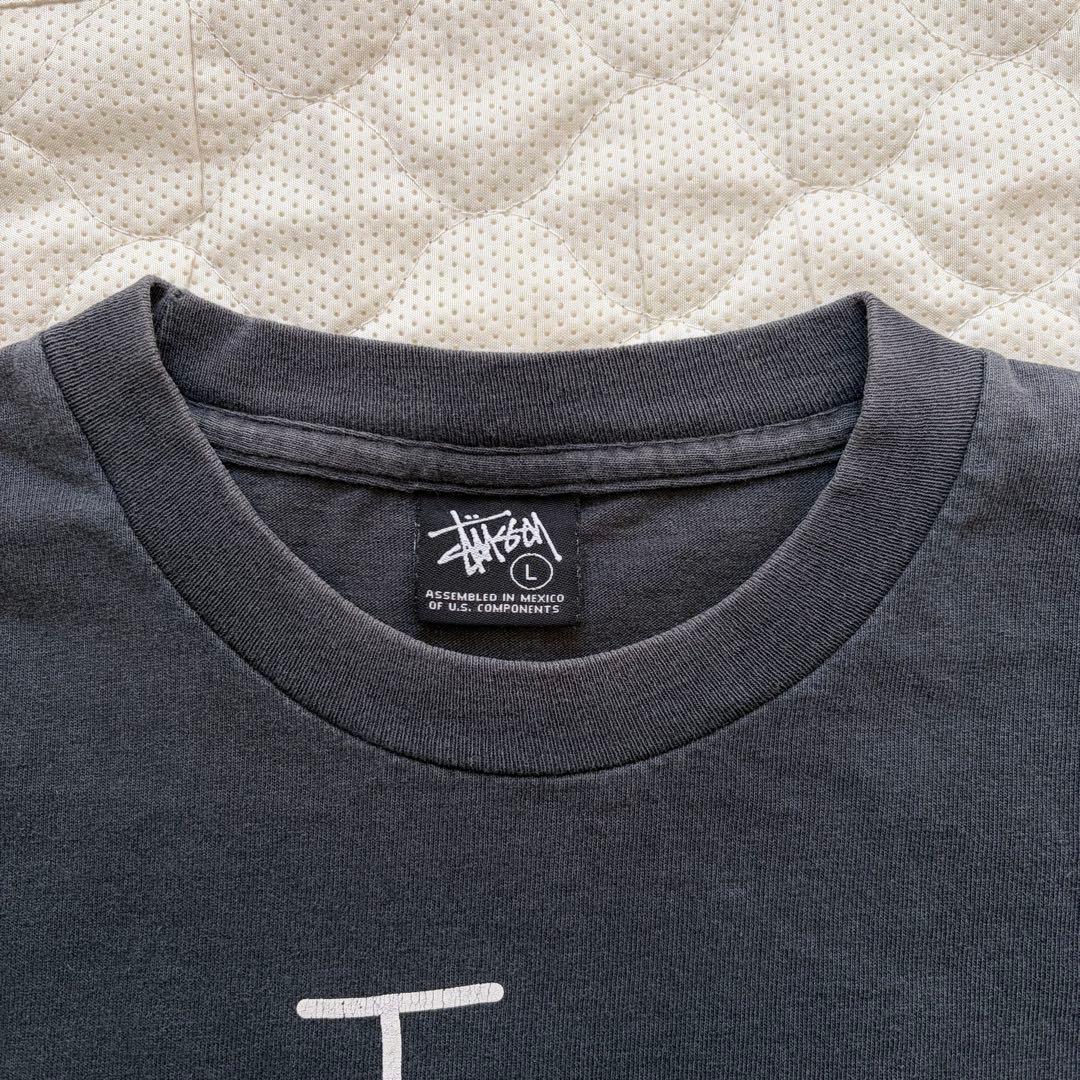 90s old stussy ショーンフォントロゴ Tシャツ ブラック Lサイズ
