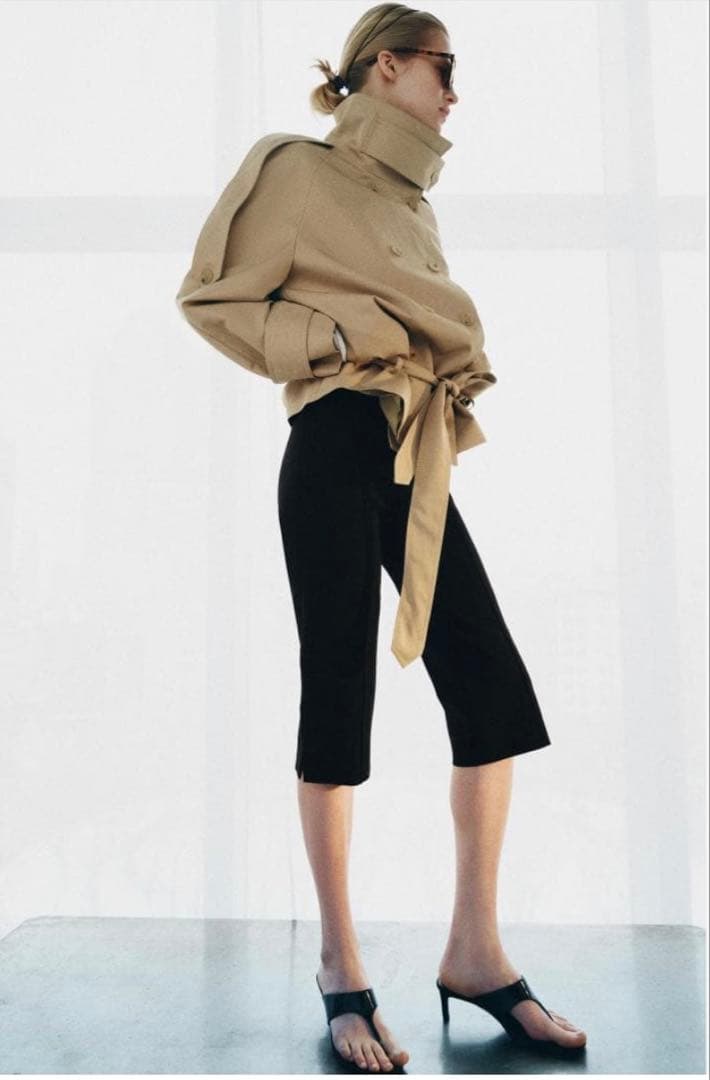 ZARA ZW ショート丈ハイネックトレンチコート Sサイズ