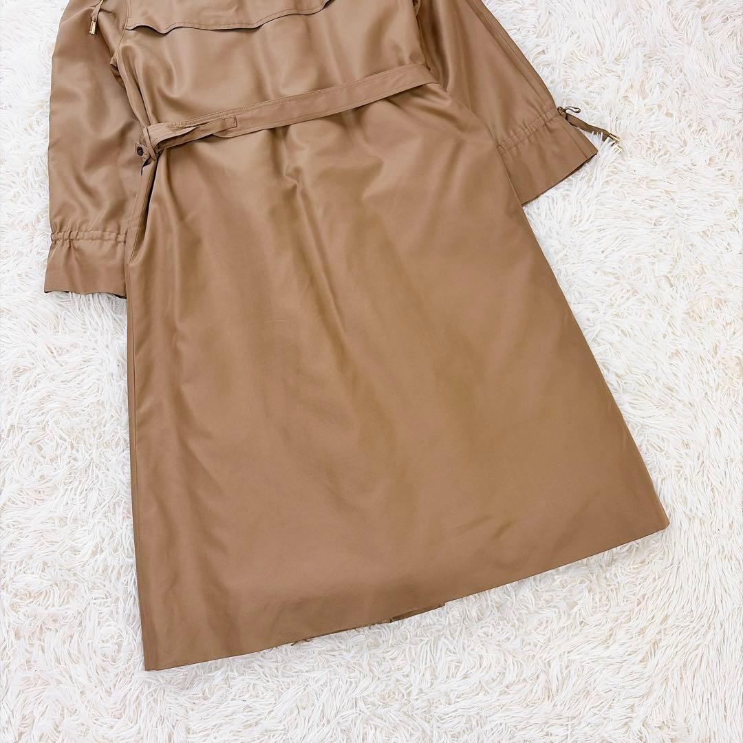 kanebo silk シルク100%プードルライナー付ファートレンチコート　L