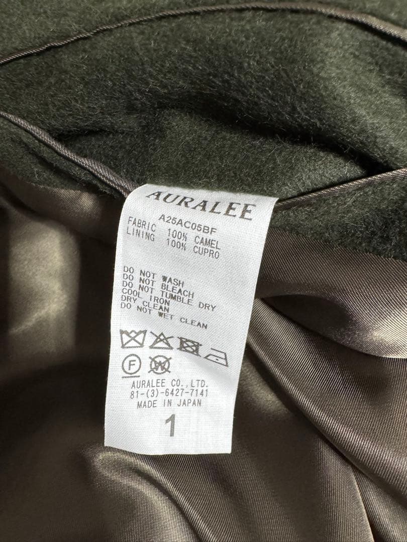 新品 AURALEE 25AW BABY CAMEL FLANNEL COAT