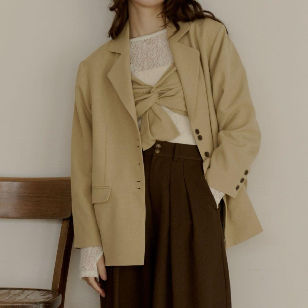 OLUN linen blend jacket/リネンブレンドジャケット