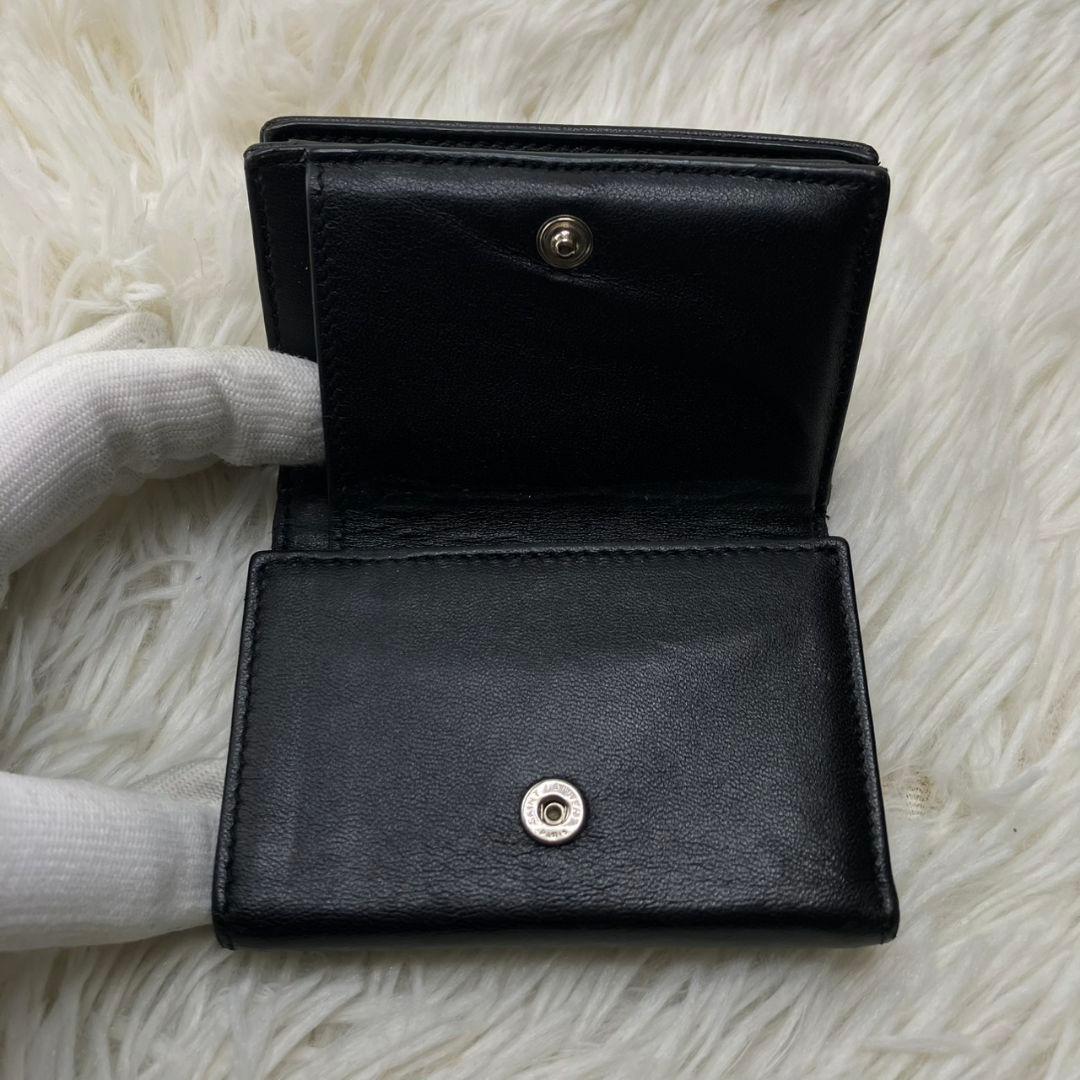 美品✨サンローランパリ 財布 ハート ステッチ 三つ折り財布