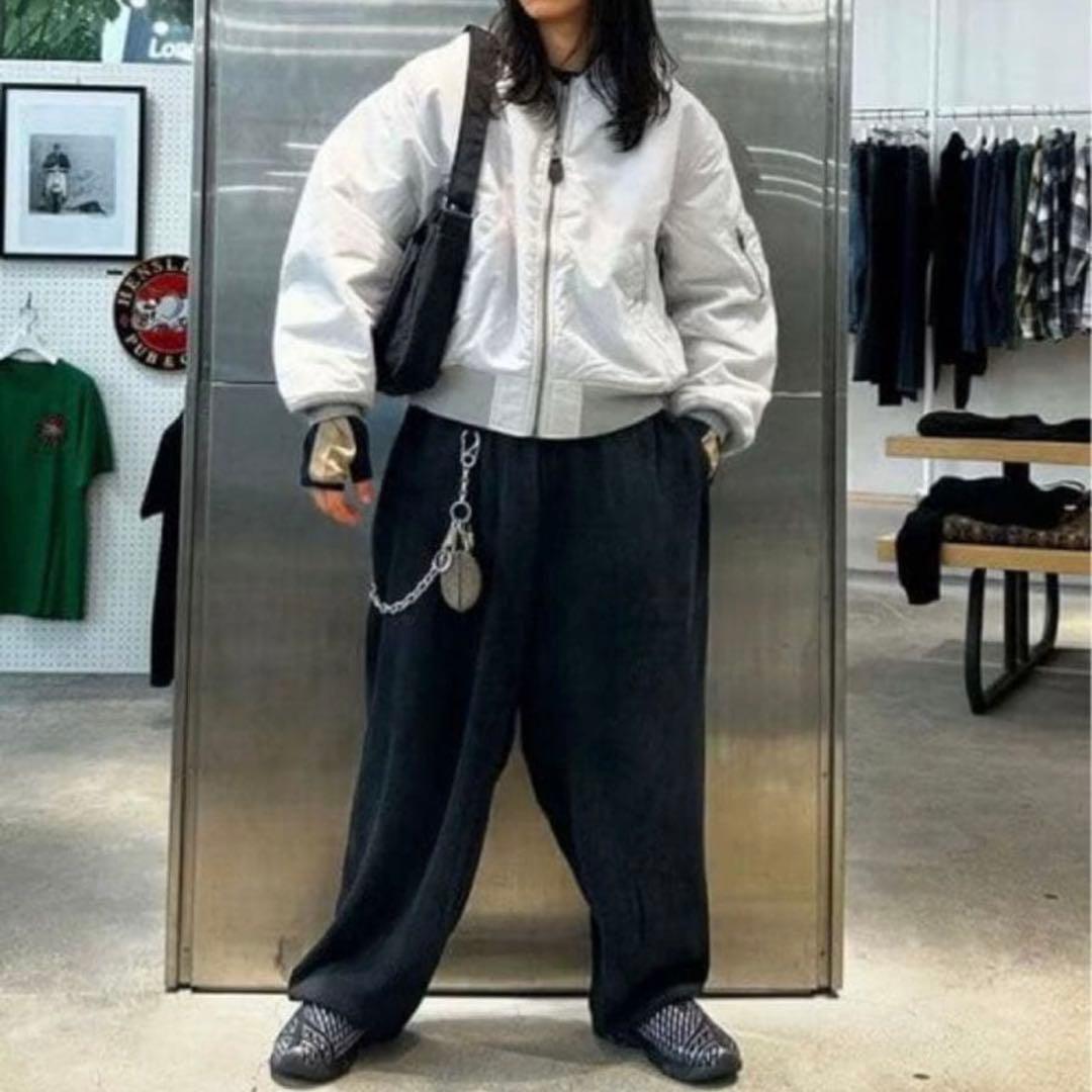 極美品M✨ BEAMS MA-1 リラックスフィット 中綿ジャケット シルバー