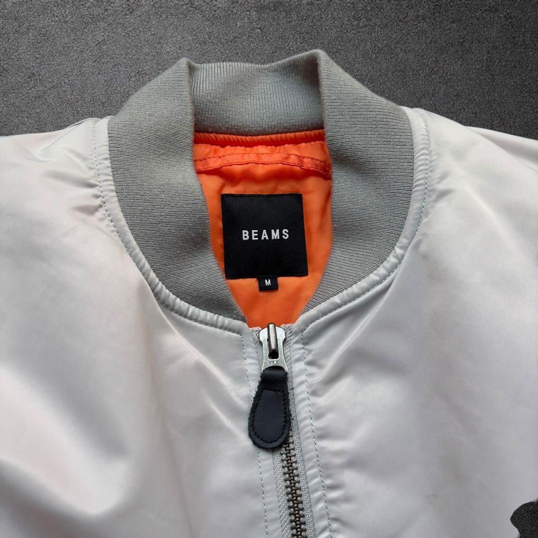極美品M✨ BEAMS MA-1 リラックスフィット 中綿ジャケット シルバー