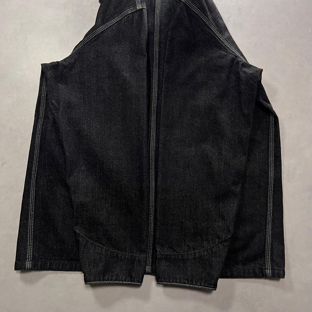 90s Carhartt 先染めブラック デニム ジャケット カバーオール 先染