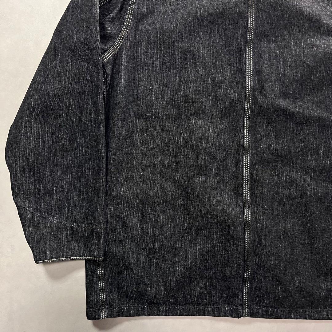 90s Carhartt 先染めブラック デニム ジャケット カバーオール 先染
