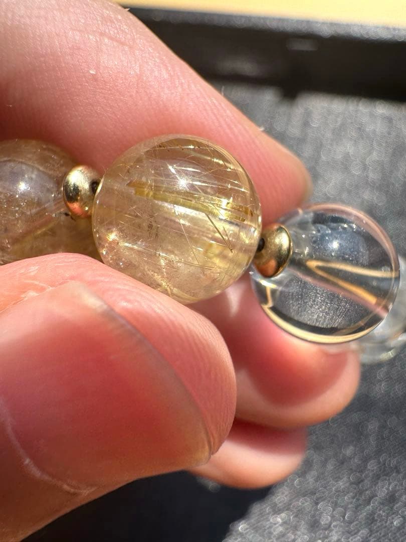 【AAAクラス】【14k】【破格】【ゴールドルチル】【染色無し本物】金運