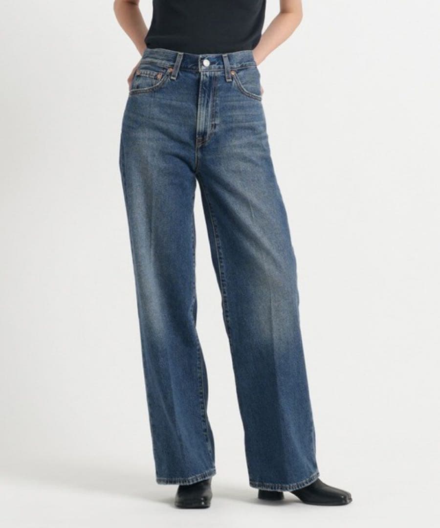 Levi's RIBCAGE WIDE LEG ジーンズ ダークインディゴ