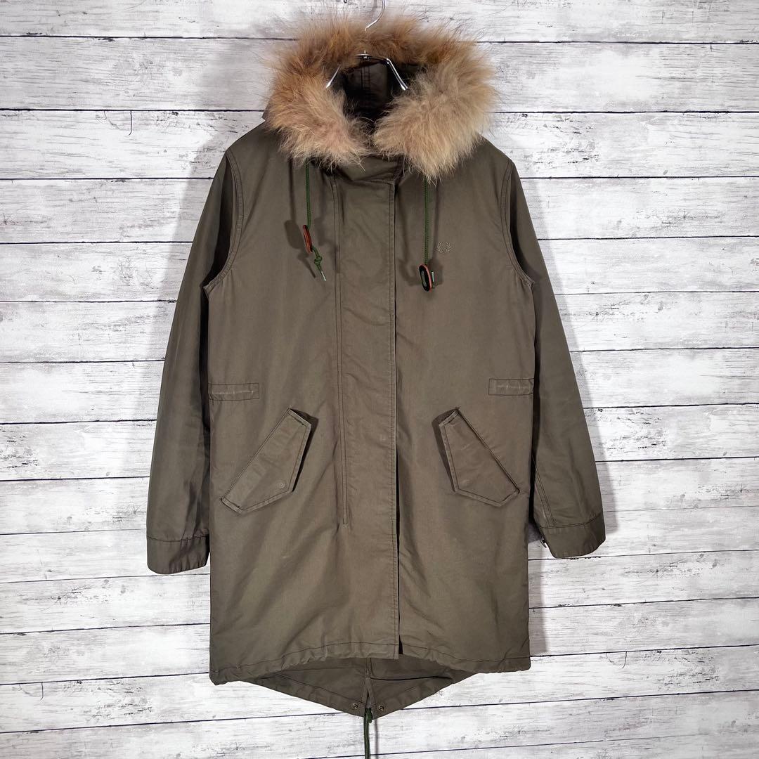 『FRED PERRY』 モッズコート　ライナー付き　ボア　2way カーキ　M