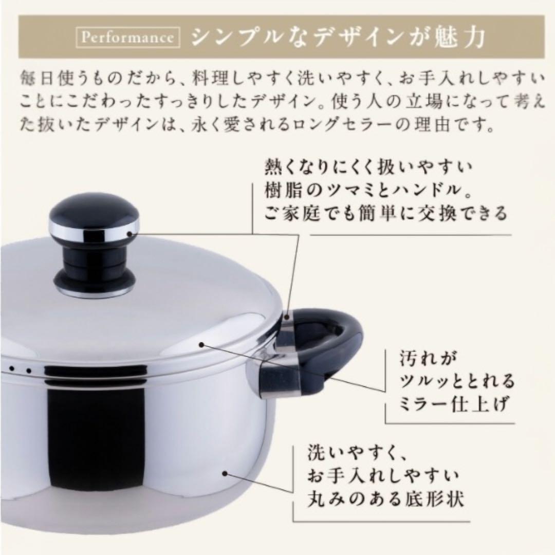 ★ももこ☆オブジェ 深型両手鍋　シチューポット 22㎝　スチームプレート付
