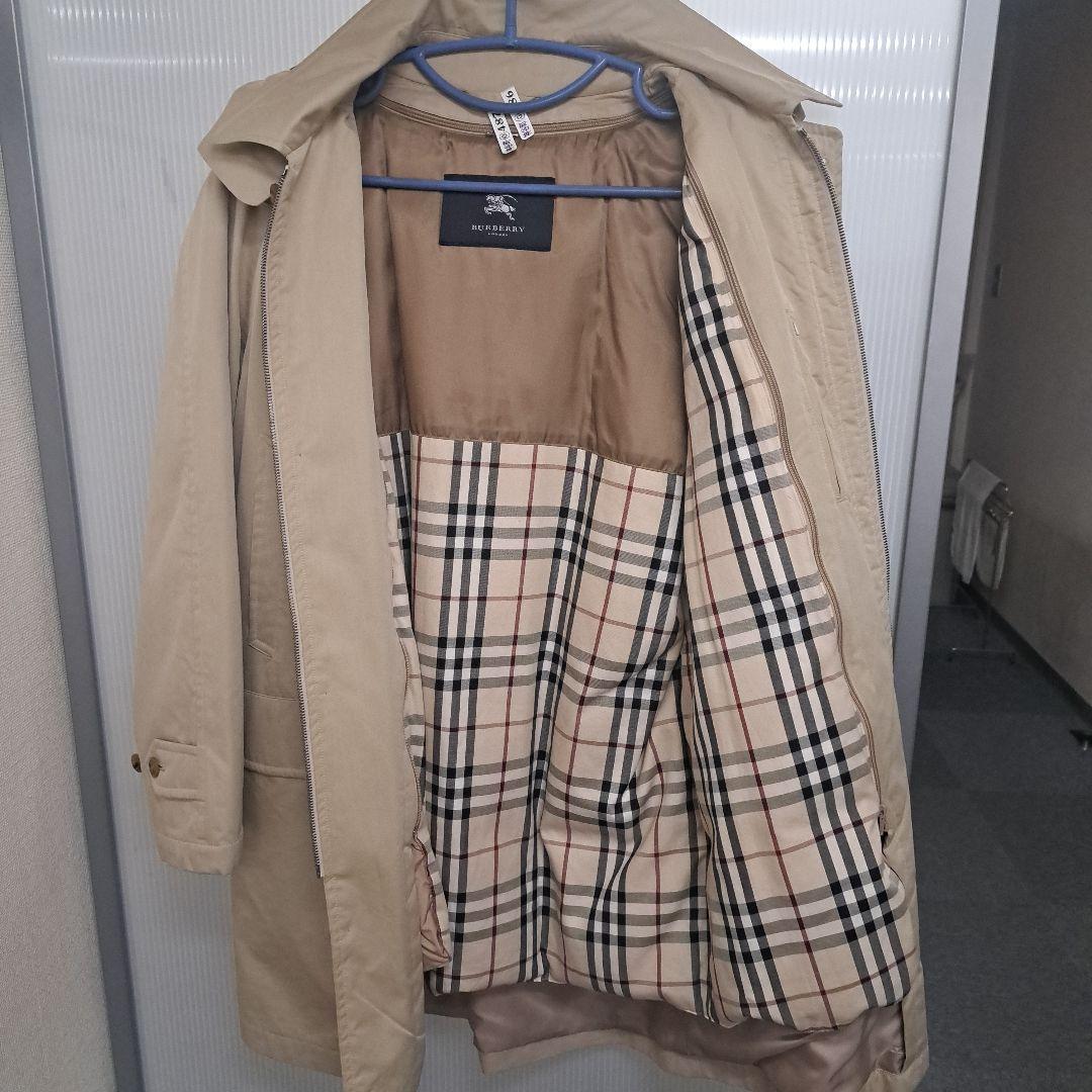 ベージュ モッズコート チェック柄 裏地