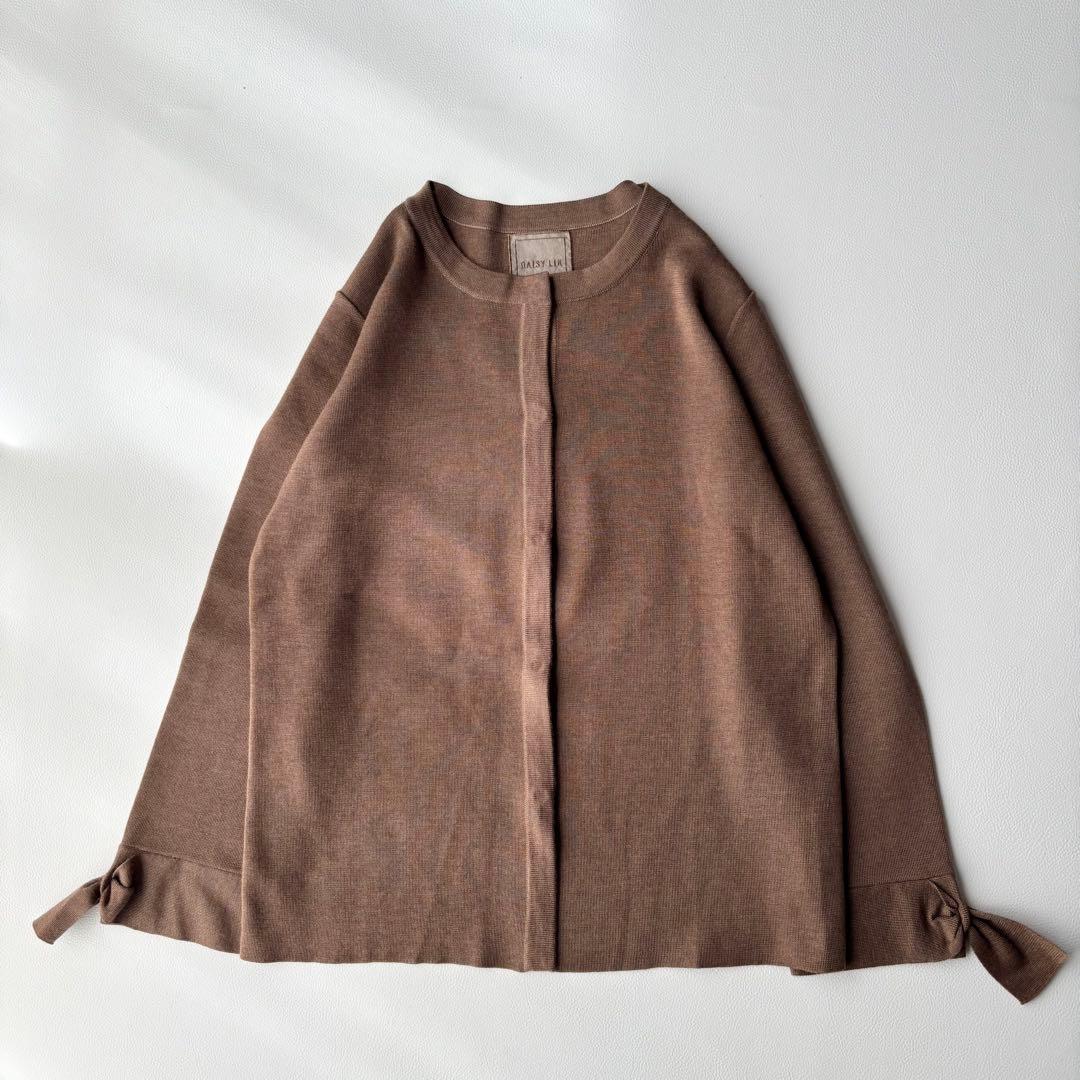 極美品 デイジーリンフォーフォクシー カーディガン カシミヤ ブラウン L