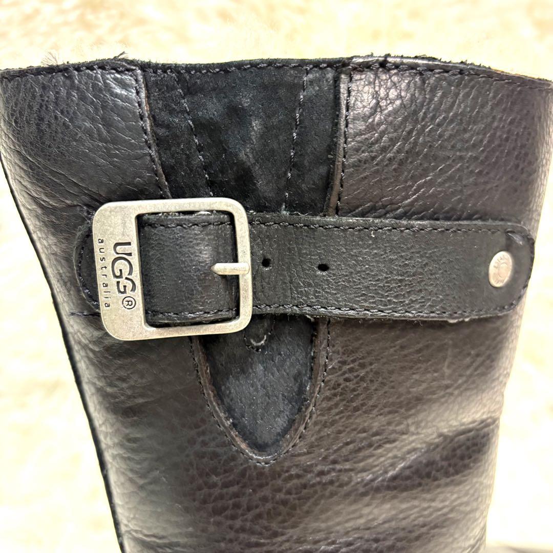 良品　 UGG ケンジントン　本革　シボ加工　エンジニアブーツ 黒 23cm