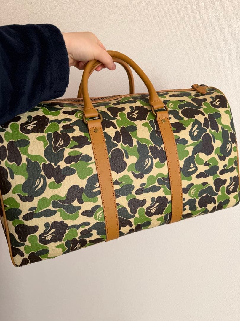 バッグ Bape ABC CAMO PU OSTRICH BOSTON BAG
