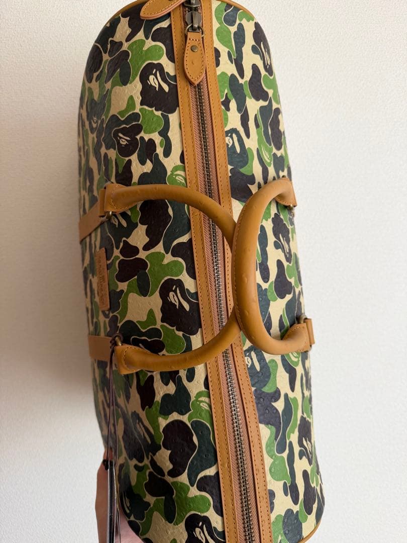 バッグ Bape ABC CAMO PU OSTRICH BOSTON BAG