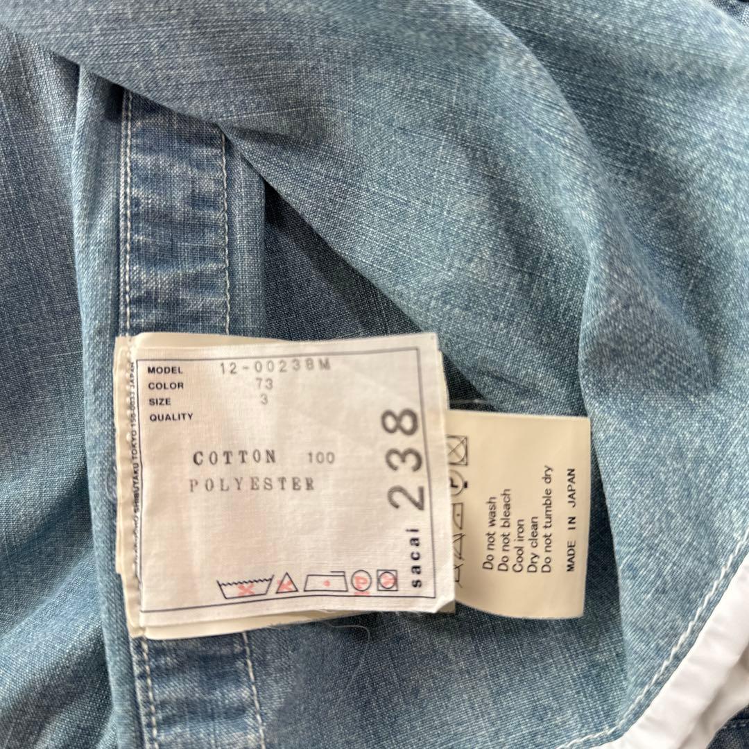 【引越特価】sacai デニムシャツ 12-00238M サイズ3 サカイ