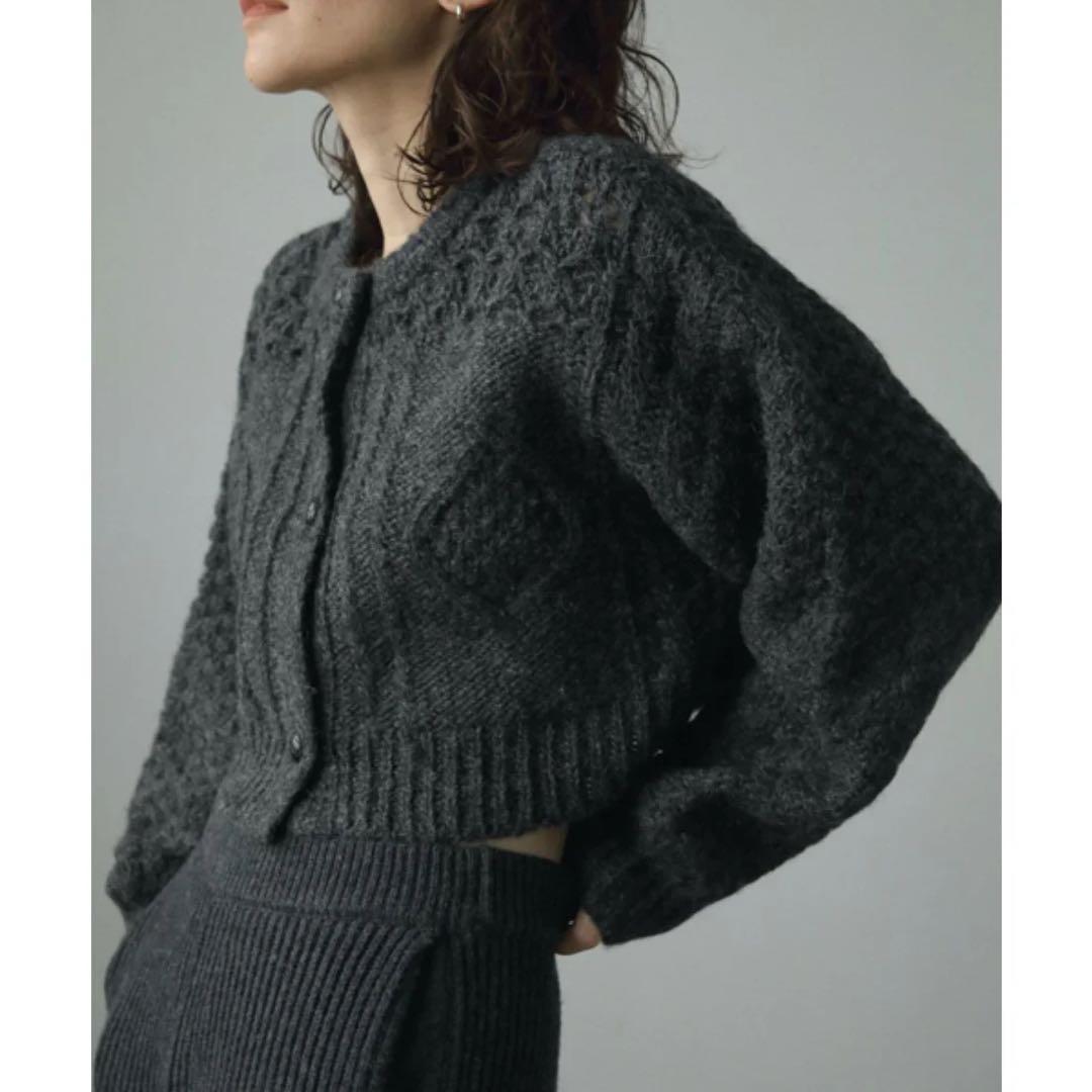 anuke(アンヌーク) Cable Knit Cardigan グレー