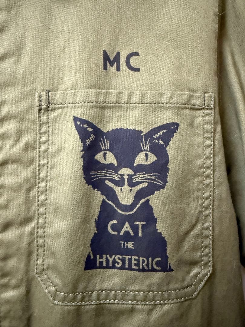 【春物】HYSTERIC GLAMOUR ミリタリージャケット 猫プリント