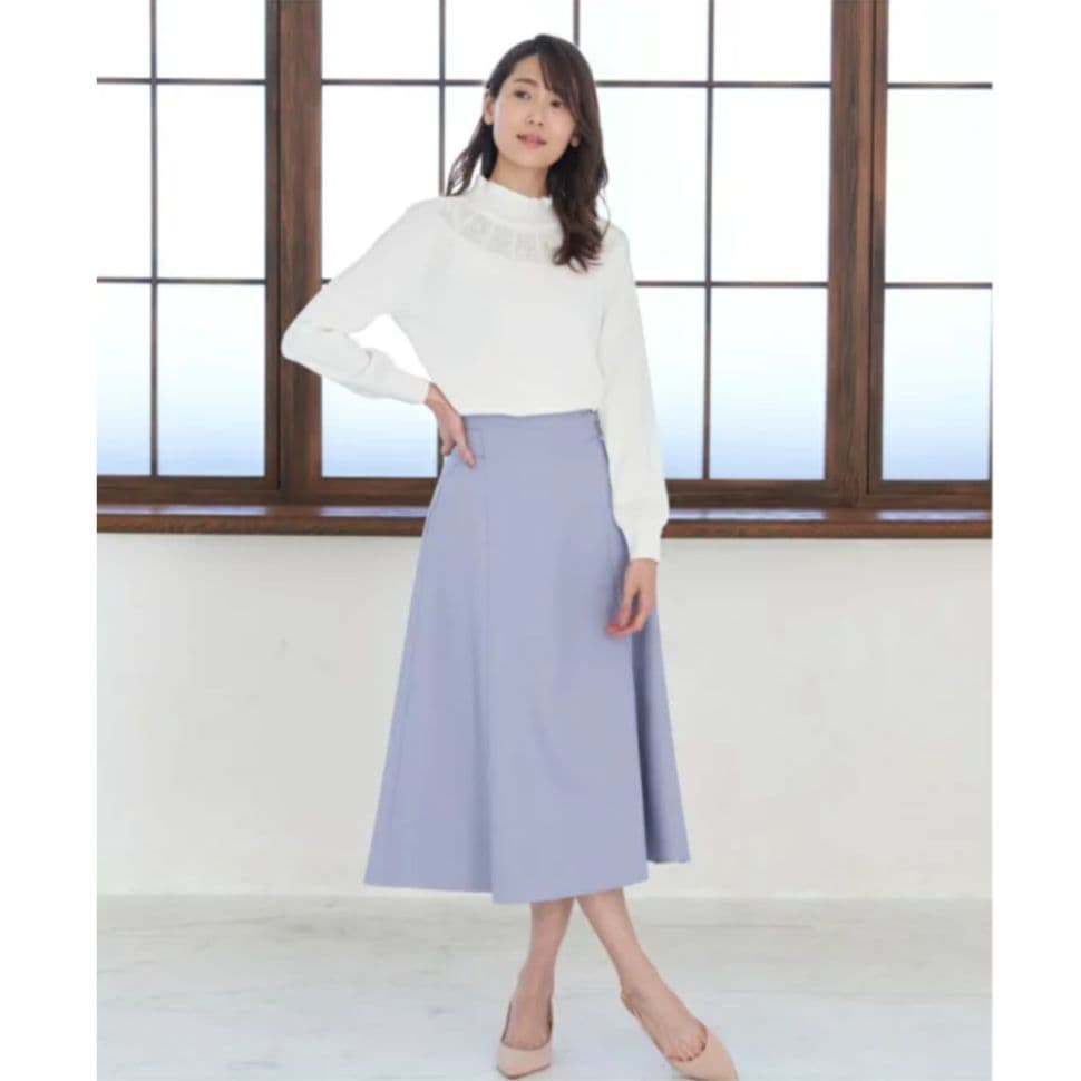 【美品】ANAYI　アナイ ストレッチ カルゼ フレアスカート