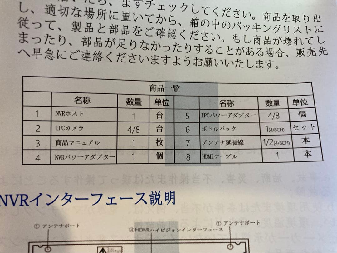 10インチモニター&ワイヤレス防犯カメラセット6台　IP67 防水防塵　屋内屋外