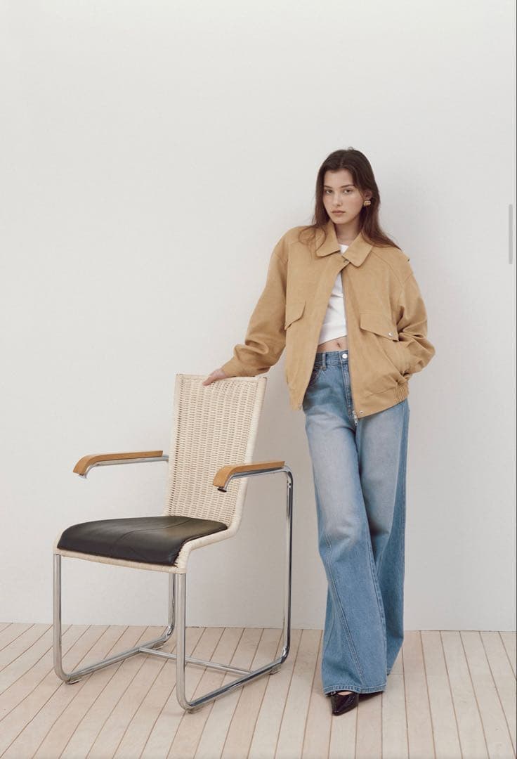 CHIXLABEL Hアースカーブドラインデニム - Light Blue xs