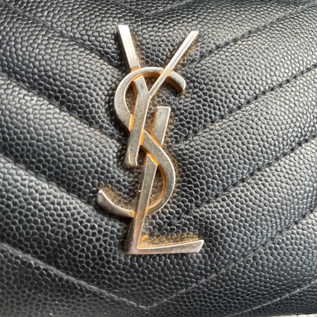 YSL ブラック キルティング 二つ折り財布