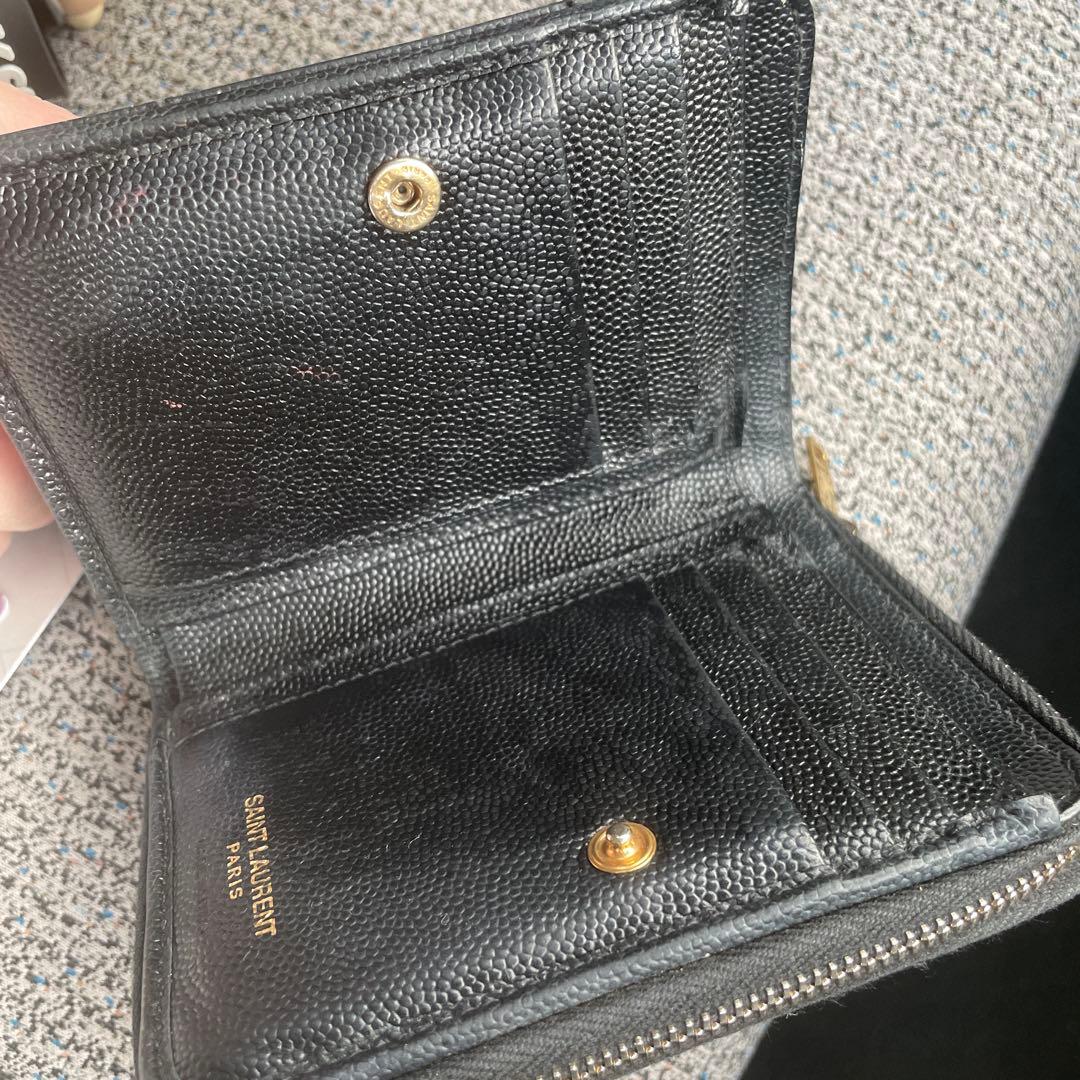 YSL ブラック キルティング 二つ折り財布
