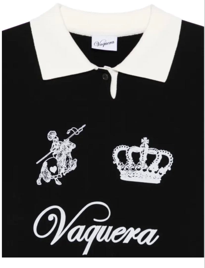 VAQUERA クラウンニットポロシャツ　新品　ポロシャツ　ブラック　S