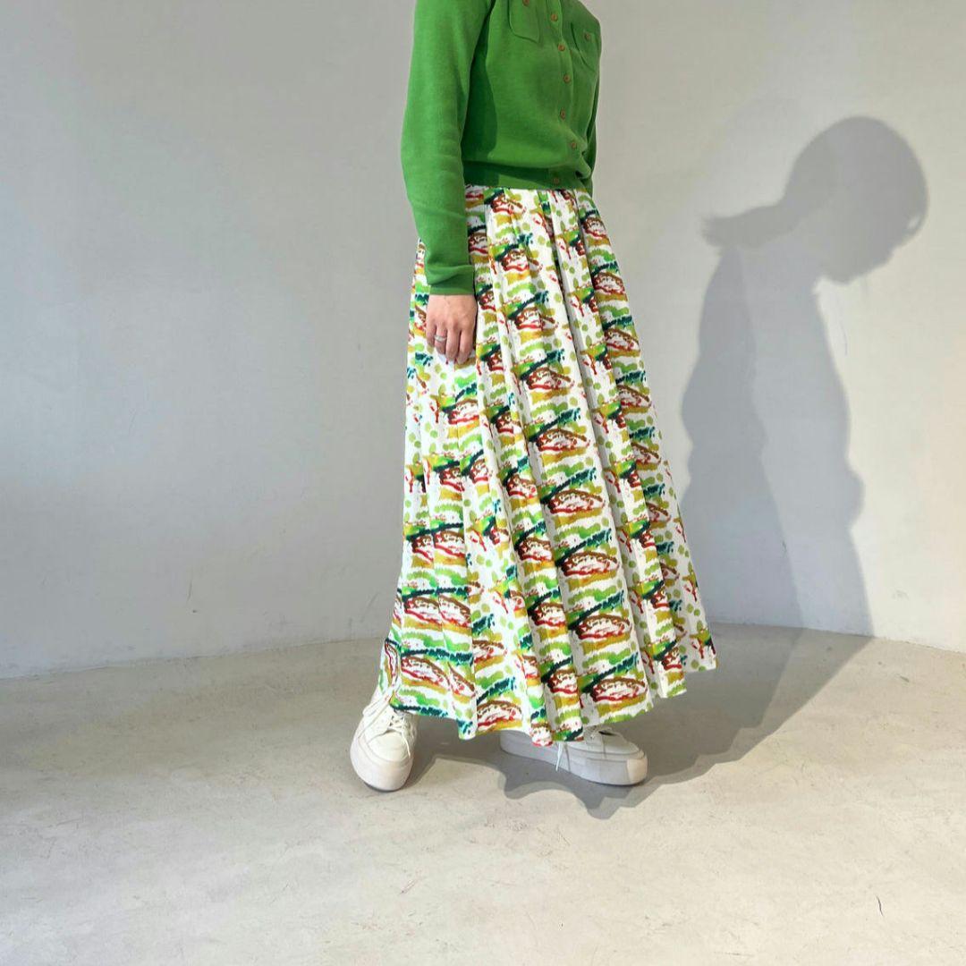 極美品/HERALBONY/フレアスカート「けしき」「アオの世界」
