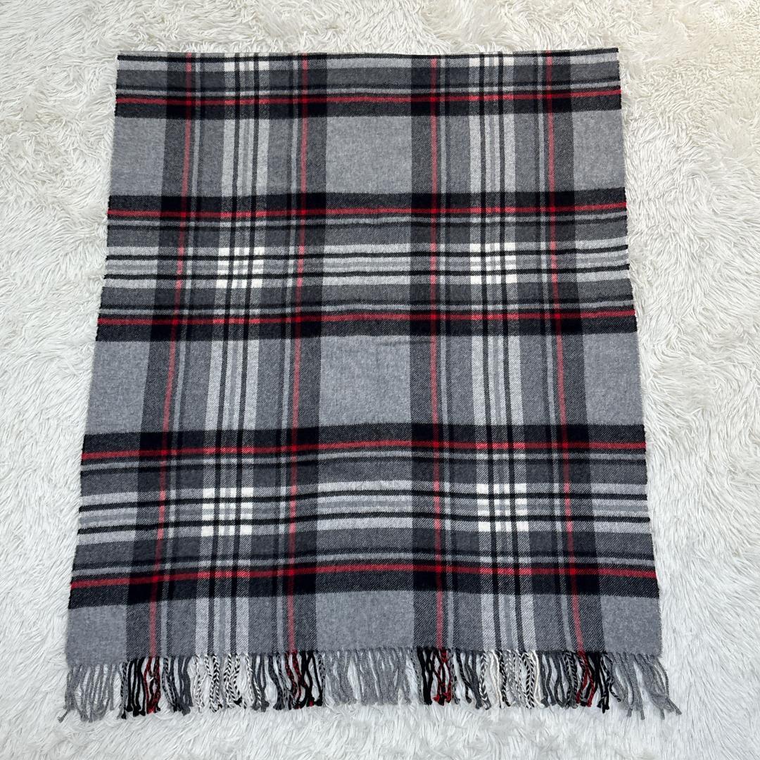 極美品✨カシミヤ混✨ジョンストンズ ストール スカーフ 大判 タータンチェック