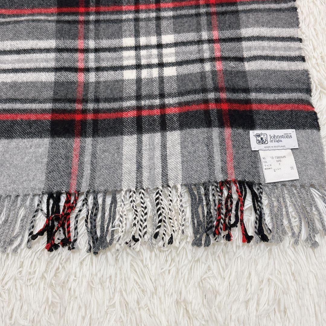 極美品✨カシミヤ混✨ジョンストンズ ストール スカーフ 大判 タータンチェック