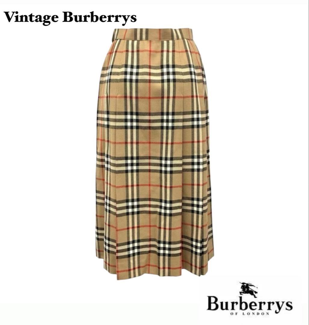 美品 Burberrys バーバリーズ ノバチェック プリーツ ロングスカート