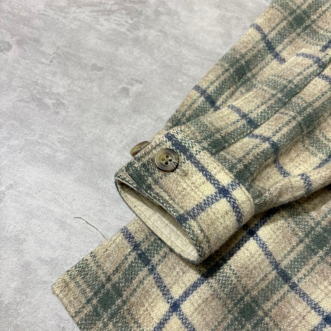 90s USA製 WOOLRICH ジップ ウール ジャケット オンブレチェック