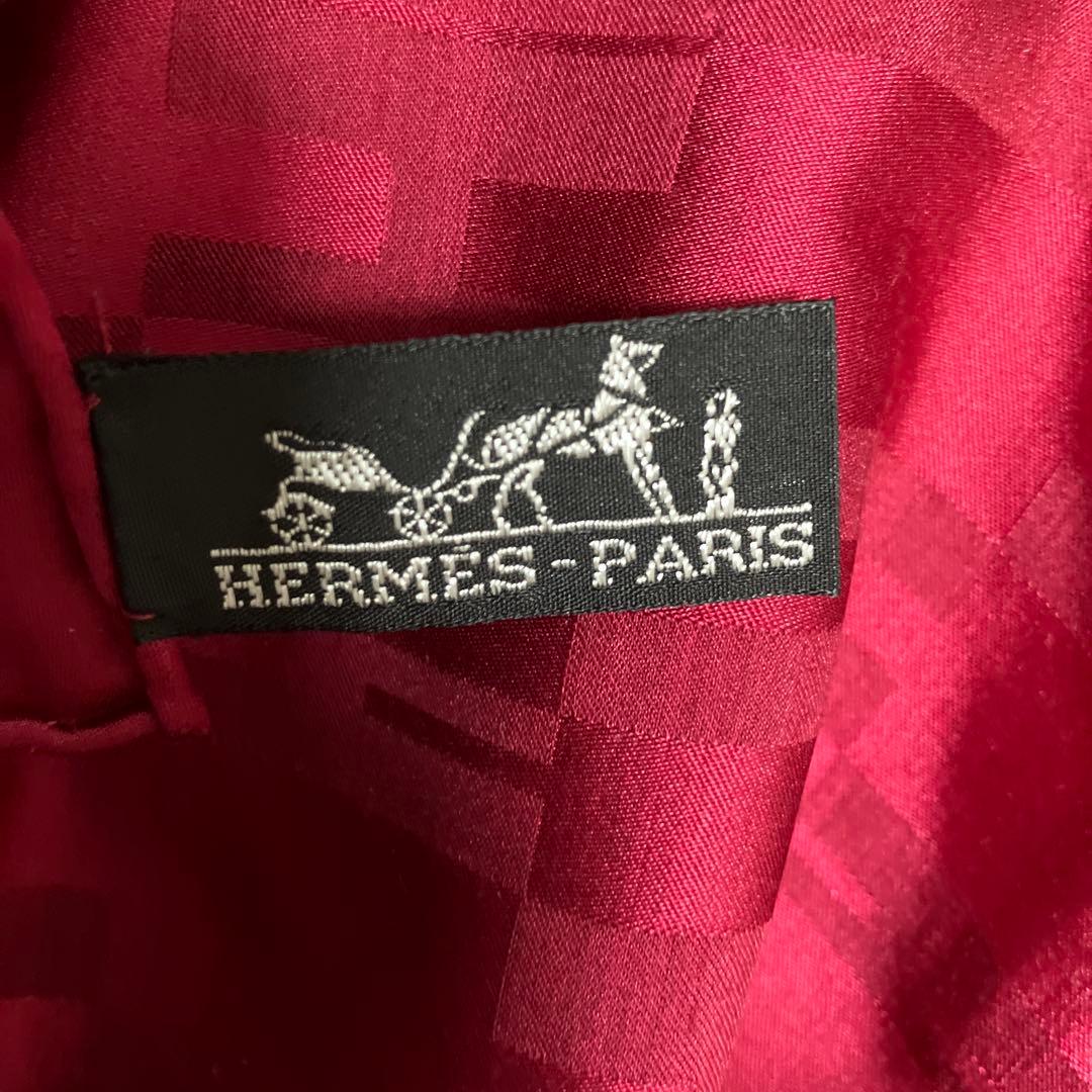 HERMES 赤 シルクウールストール