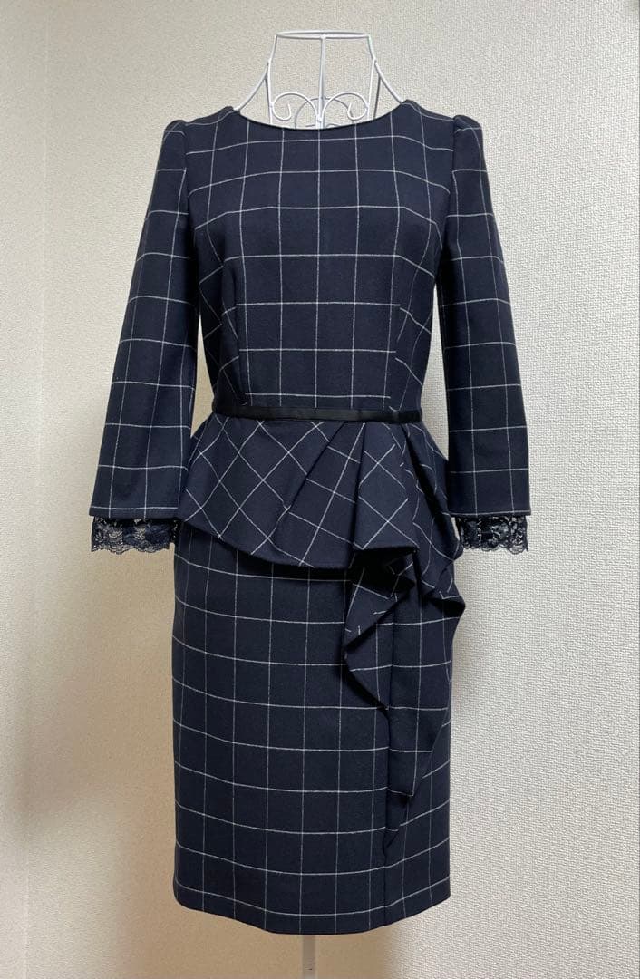 【新品】JUSGLITTY チェック柄 ペプラムワンピース✧リランドチュール