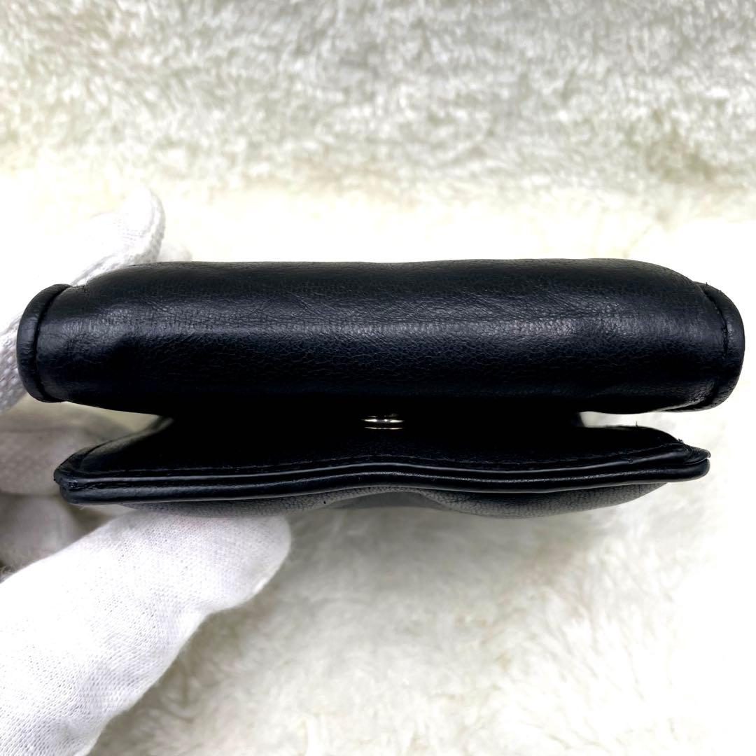 美品 メゾンマルジェラ 3つ折り 財布 グラムスラム カレンダー ステッチ 黒