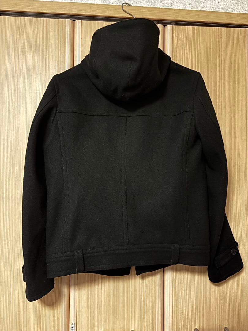 黒 ダッフルコート フード付き